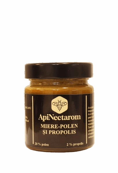 Miere cremă cu Polen și Propolis- 20% polen și 2% propolis 270g