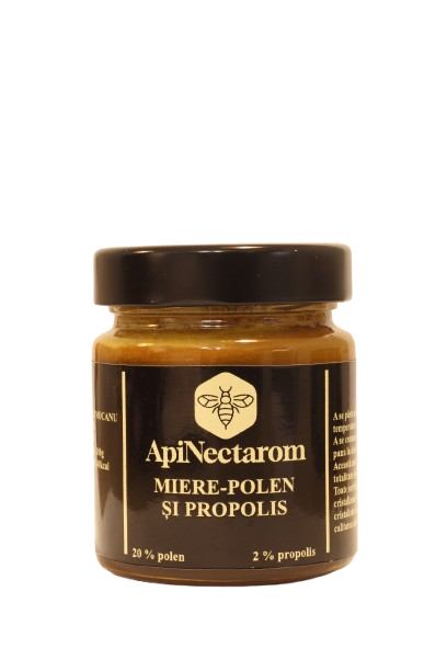 Miere cremă cu Polen și Propolis- 20% polen și 2% propolis 270g